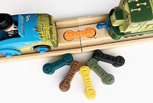 TrainLab Conectores adaptadores de pista de tren de hueso de perro (6 piezas) (Camo-Hunter)