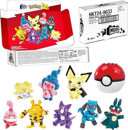 Miniatura 6 de MEGA Togepi Pichu Happiny Munchlax Riolet Toxel Elekix y Mime Jr, regalo para niños