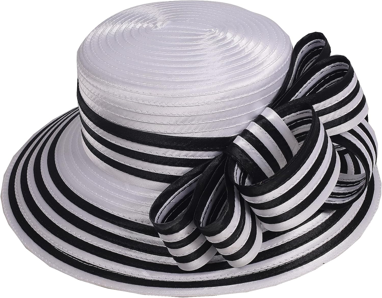 Women Derby Church Dress Fascinator Wide Brim Hats 1920s Vintage Tea Party Wedding Cloche Bowler Hats