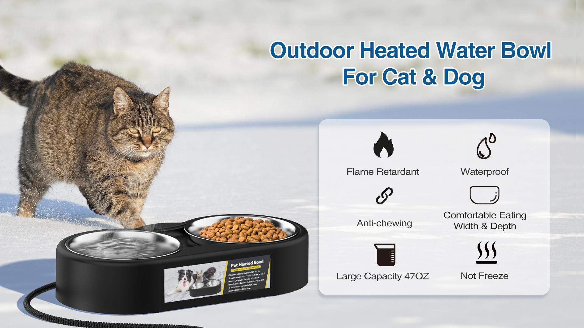 Thermal Bowl Heated Water Bowls Fuliuna Heated Water Bowl, Outdoor