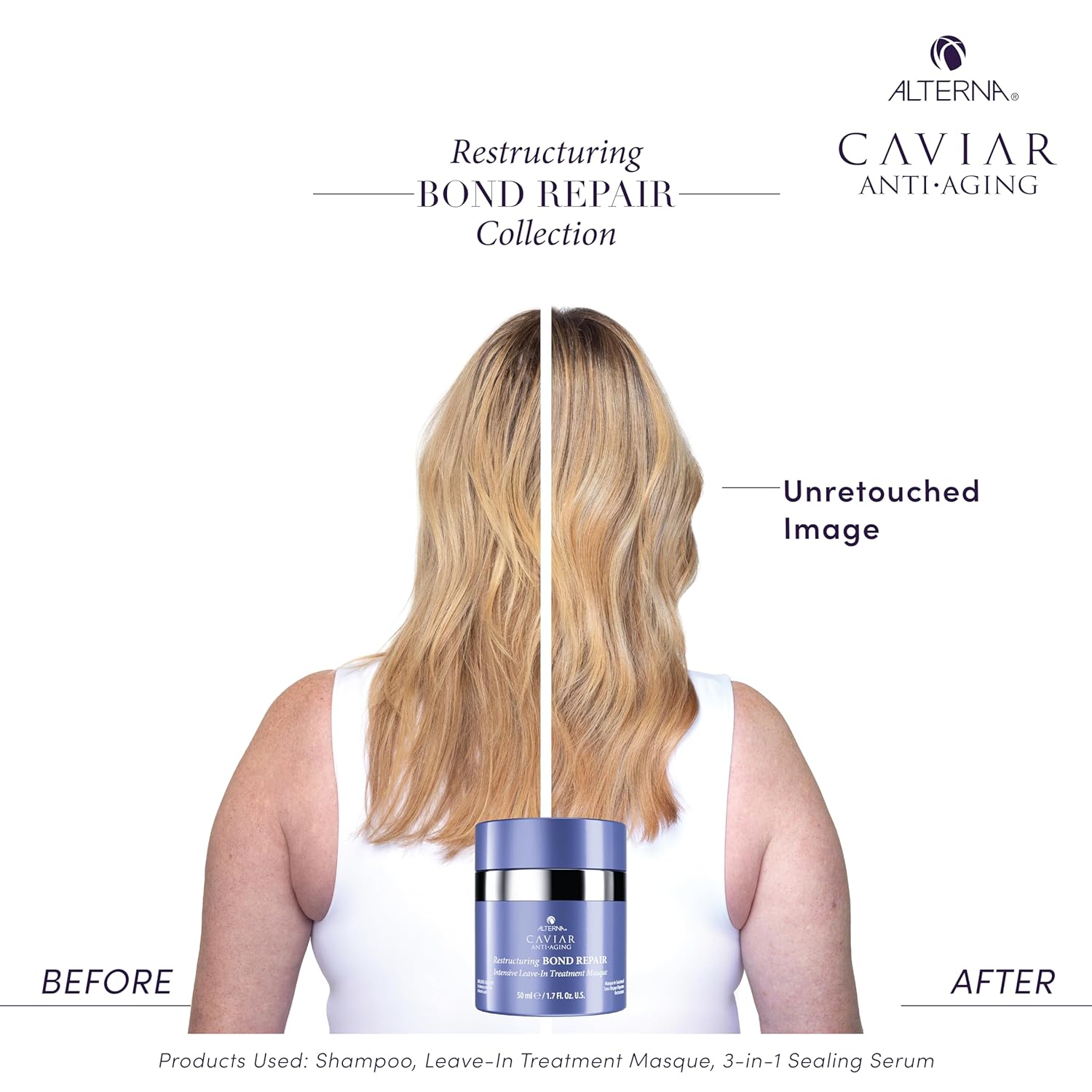 Alterna Haircare CAVIAR Anti-Aging Restructuring Bond Repair Intensive Leave-In Treatment Masque 1.7oz | Repairs, Strengthens and Protects Damaged Hair - Image 8