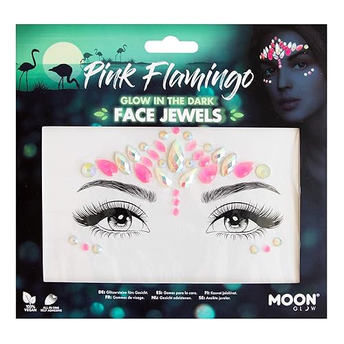 Miniatura 5 de Moon Glow - Joyas de cara que brillan en la oscuridad, gemas corporales de la cara del festival, calcomanías con purpurina de ojos de maquillaje,