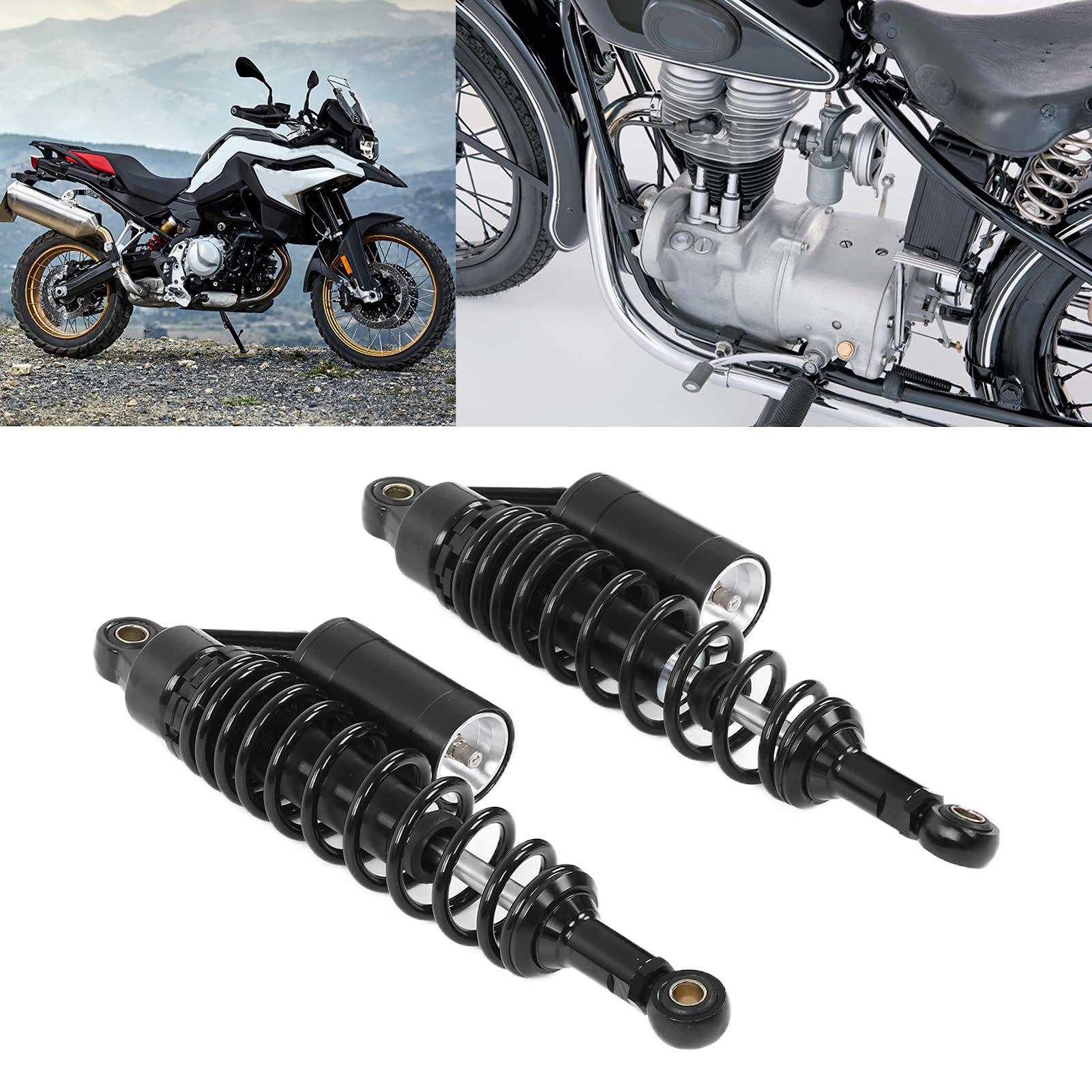 Generic ATV SUV Amortyzator Potężna Moc Sprężyna Tylnego Amortyzatora 2 szt. 12mm Miedziany pierścień do Motocykli Wspinaczka Redukcja Wibracji (BLACK)