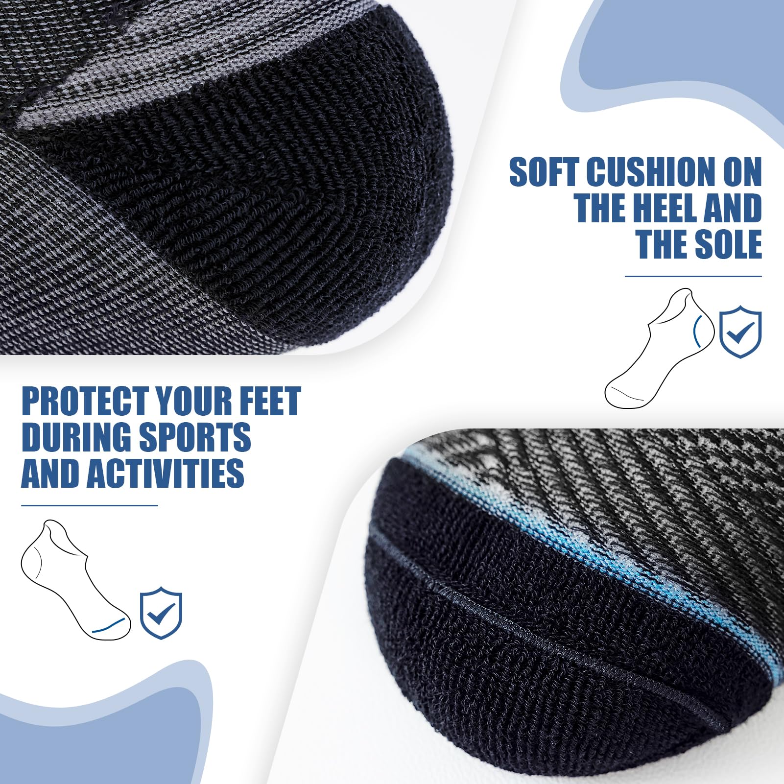 Niofind Calzini Uomo Corti, 6 Paia Calze Corte Uomo Donna Cotone, Calzini Traspiranti Sportivi Alla Caviglia, Unisex