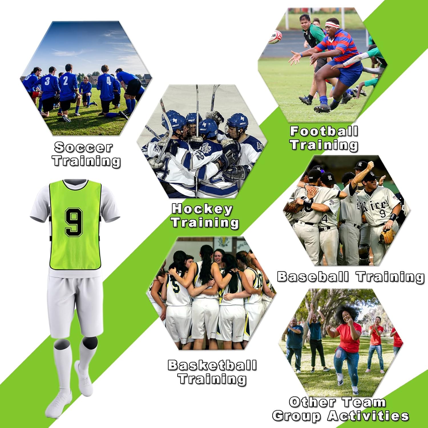 Augctoer Scrimmage Vest Sports Pinnies,Practice Vests,Team Practice Jerseys, Training Pennies for Sports Youth Adult