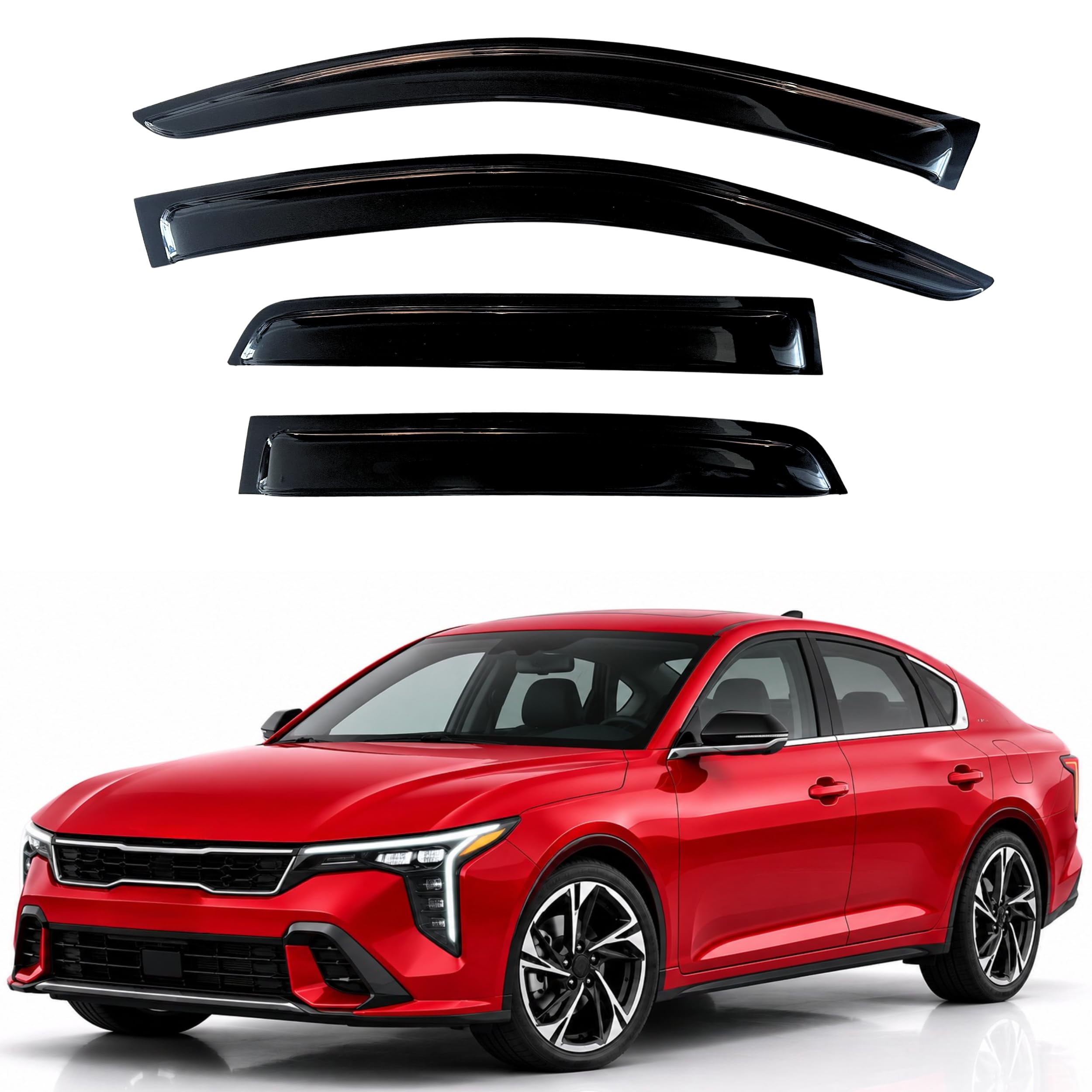 KPY Rain Guards Fit for 2025-2026 Kia K4, Out-Channel Window Visors Vent Wind Deflectors 4PC, Car Accessories for 25-26 K4
