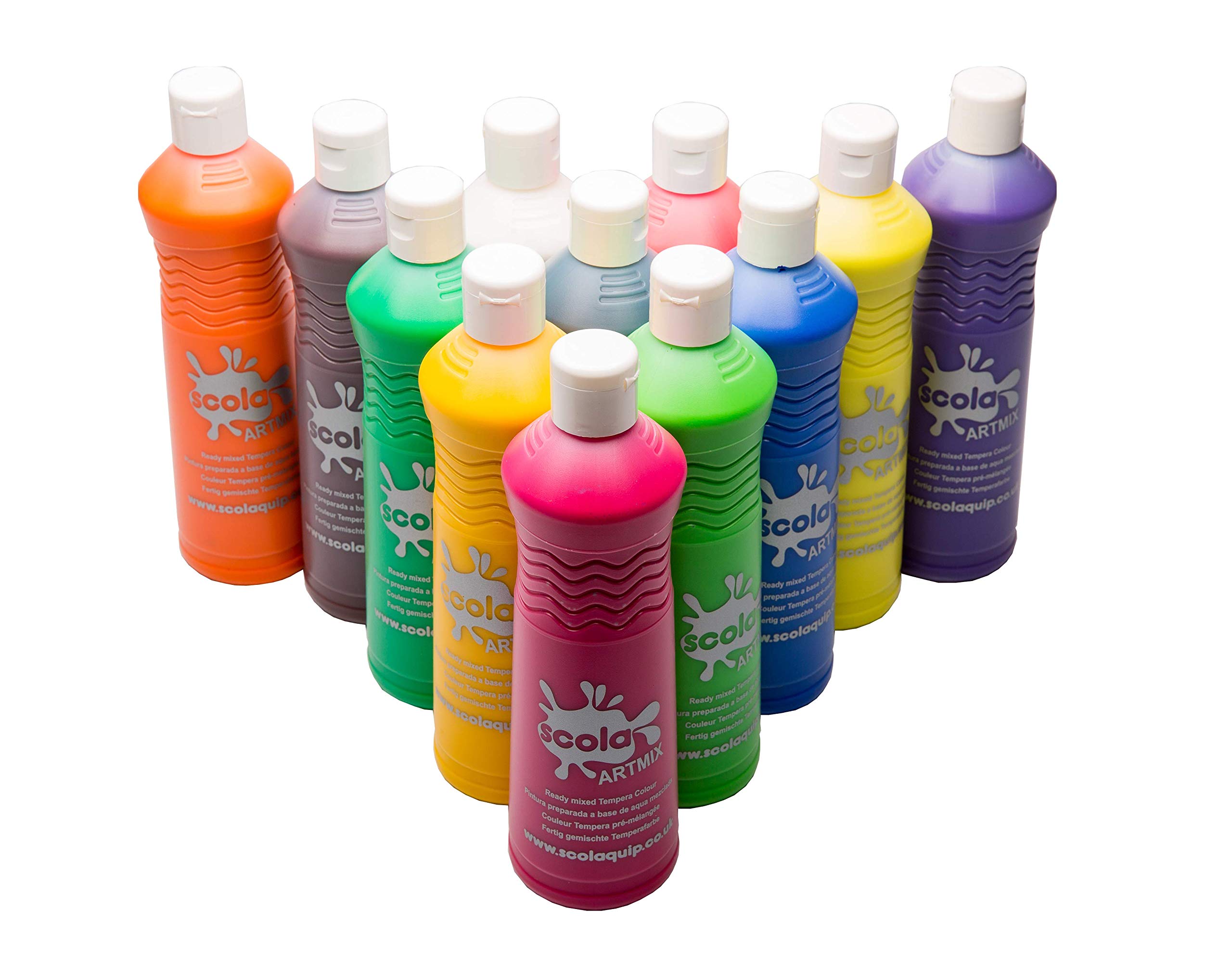 SCOLA Ready Mixed Paint, Bright Red, 1 Litre