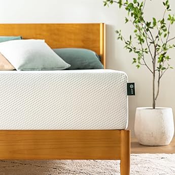 ZINUS 10 Inch Green Tea Cooling Gel Memory Foam Mattress, Full, Fiberglass Free, Cooling Gel Foam, Pressure Relieving, CertiPUR-US Certified, Mattress in A Box, White