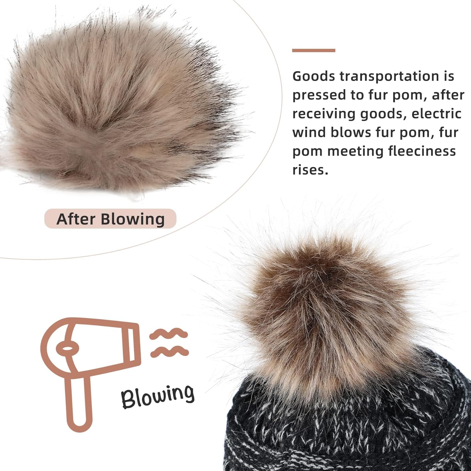 Zando Satin Lined Winter Hats for Women Beanies Women Satin Lined Beanie with Pom Pom Beanie Warm Winter Hat Knit Hats - Image 4