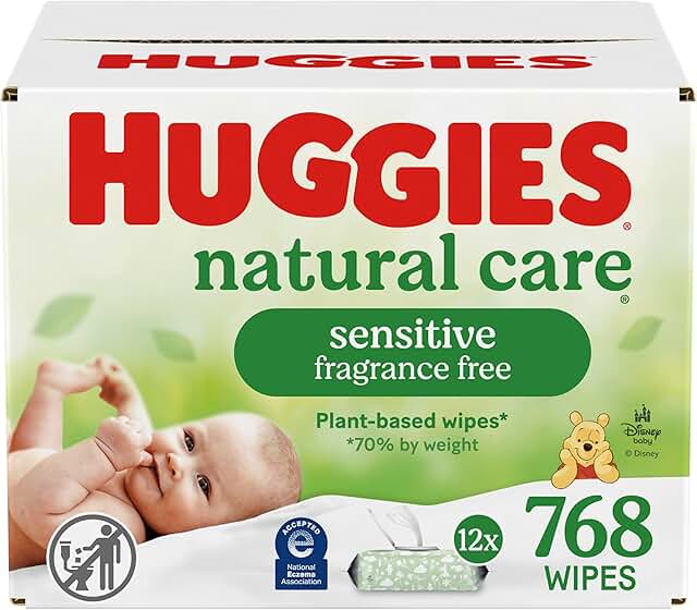 Huggies Natural Care Sensitive Baby Wipes, Unscented, Hypoallergenic, 99...