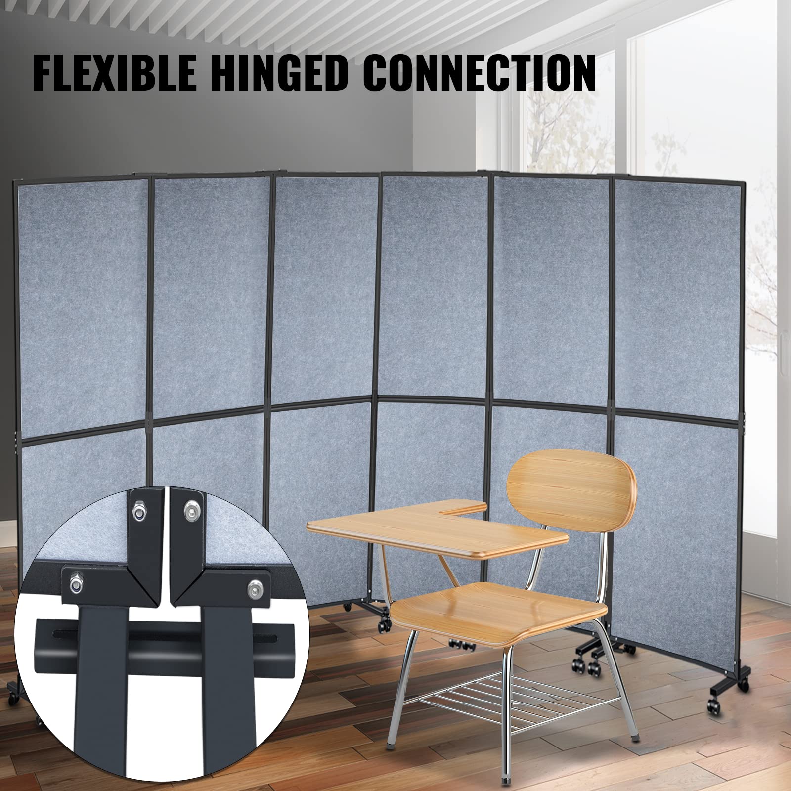 Buy VEVOR Acoustic Room Divider 72" x 66" Office Partition Panel 3 Pack