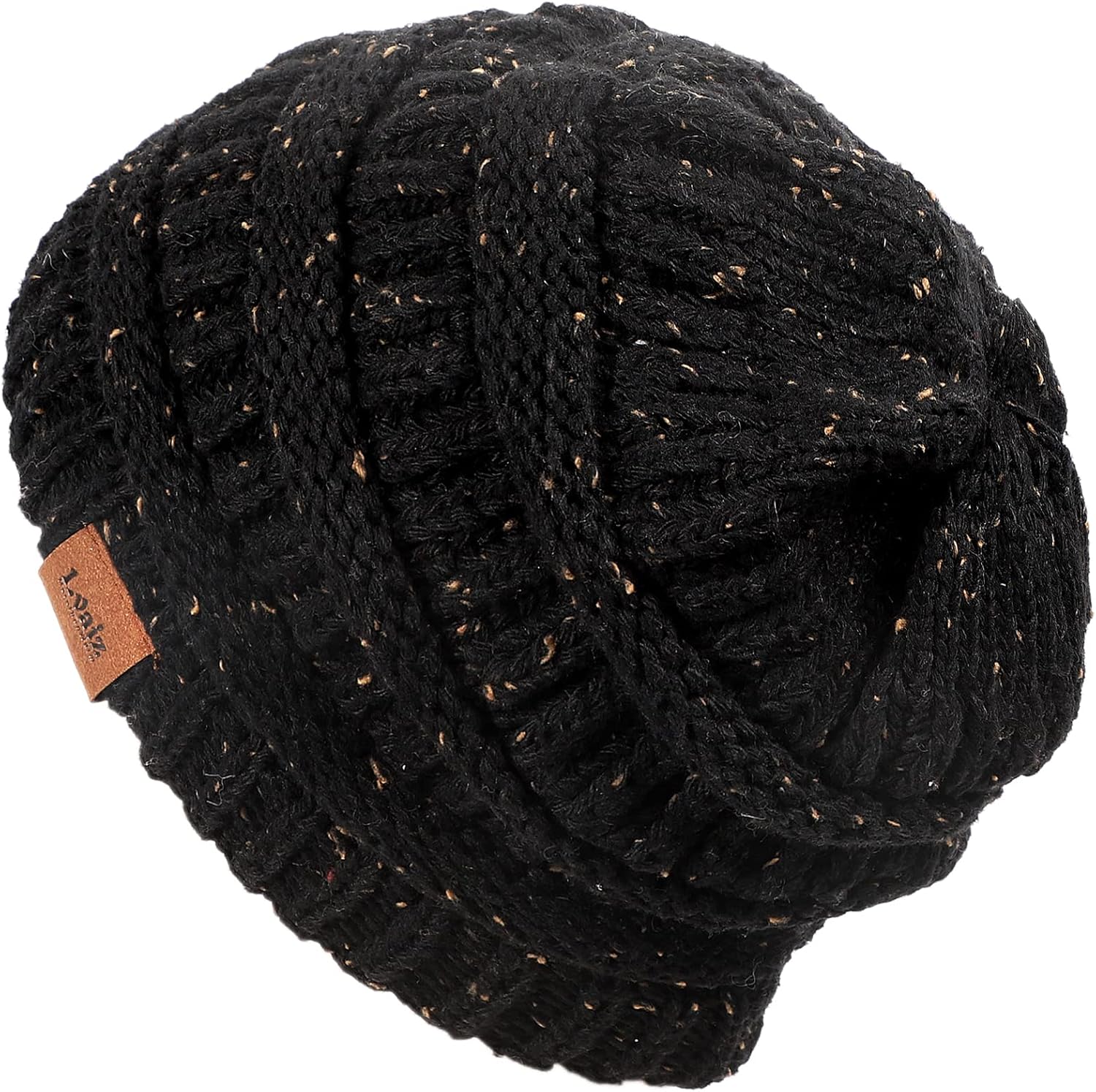 Winter Knitted Satin Lined Beanie Hats for Women Slouchy Cable Beanie Silky Soft Washed Warm Hat Black at  Women’s Clothing store