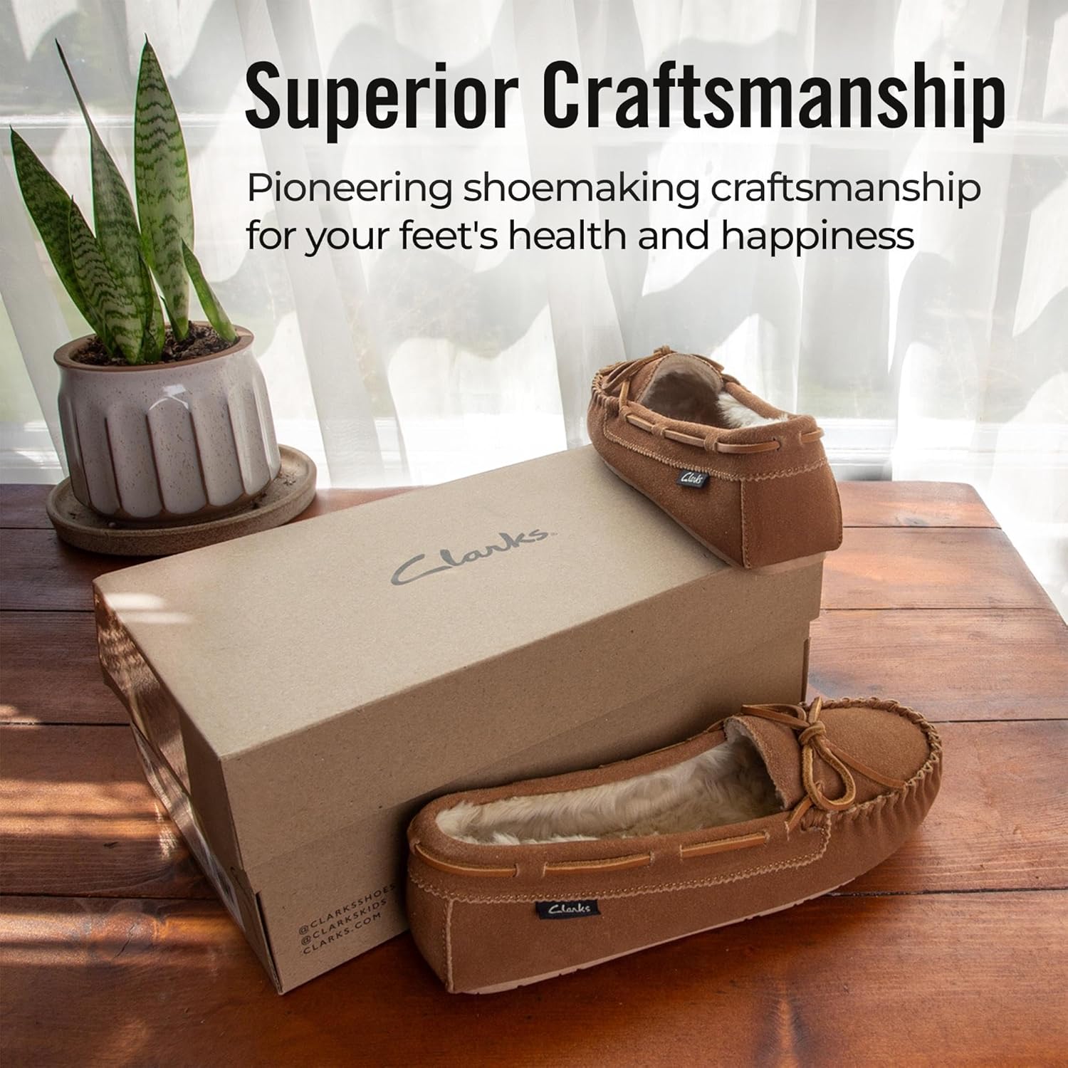 Clarks Women's, Suede Moccasin Slipper - Image 4