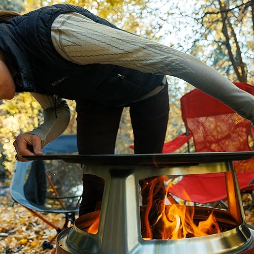 Miniatura 6 de Solo Stove Plancha grande de hierro fundido, utensilios de cocina para hoguera y yukon, accesorio para chimenea, superficie de cocción 17.75", peso