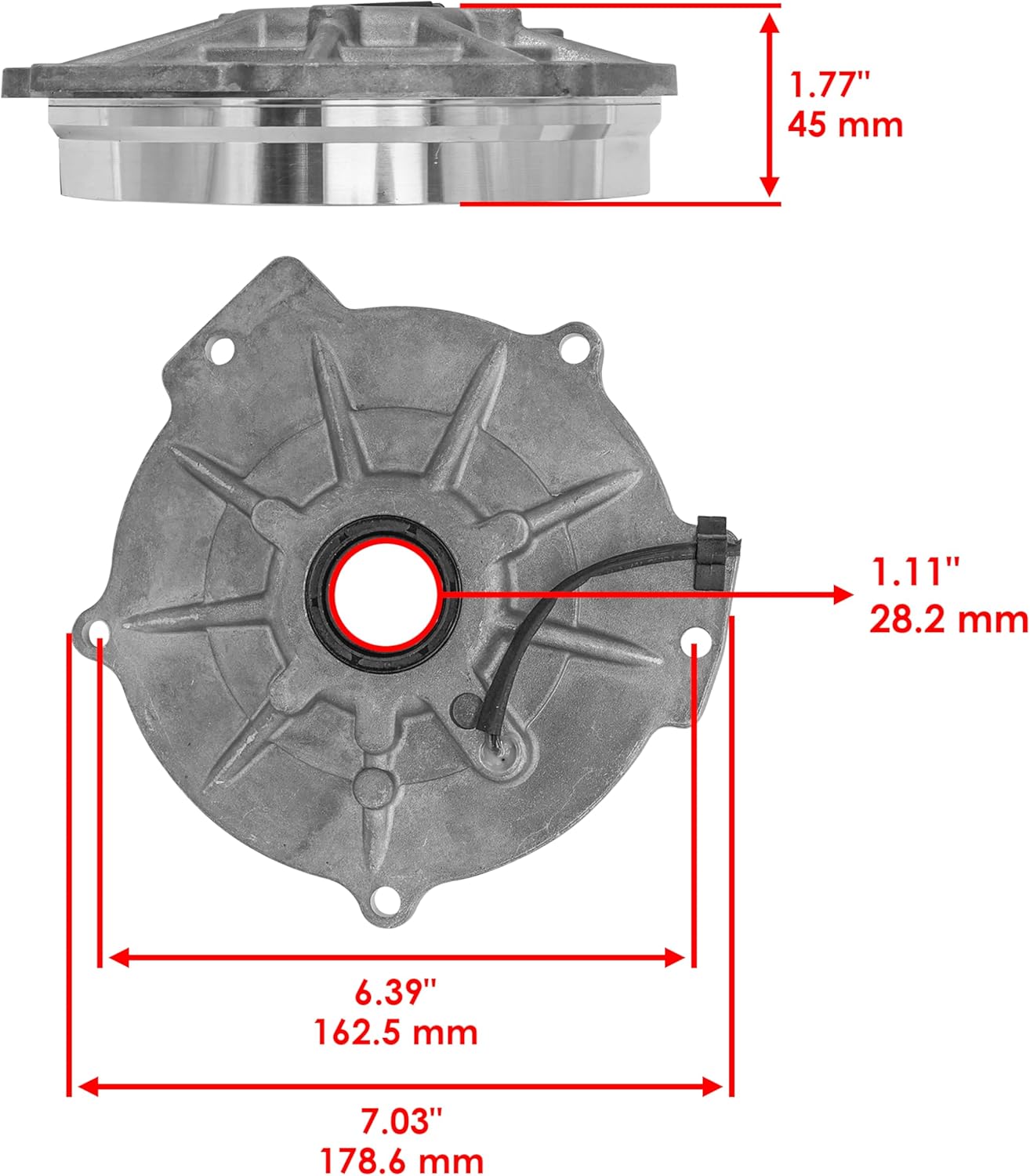 Caltric Front Differential Output Cover Compatible with Polaris Ranger 800 2013-2014 / Ranger XP 800 2012/800 6x6 EFI 2010-2016