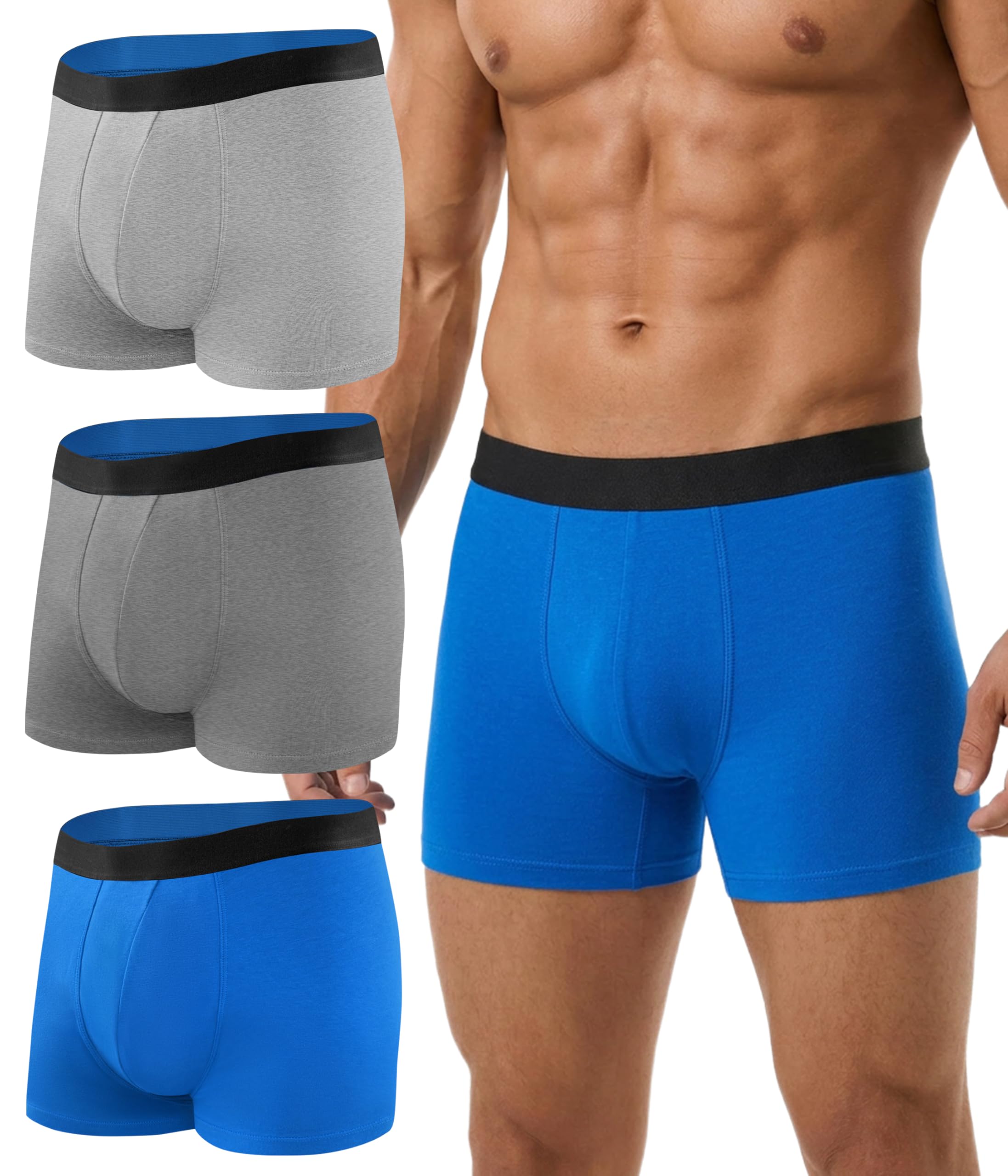 Inkontinenz Pants Männer 3er Pack,Waschbare Baumwolle Boxershorts Mit Saugfähigen Einlagen,Wiederverwendbare Auslaufsichere Underwear,Geruchsbekämpfung & Nachsorge(Multicolor01,L)