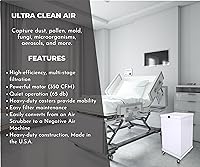 Vista 2 de Extract-All Depurador de aire móvil HEPA y máquina de filtro de aire negativo, para contaminación médica comercial industrial, aislamiento uso