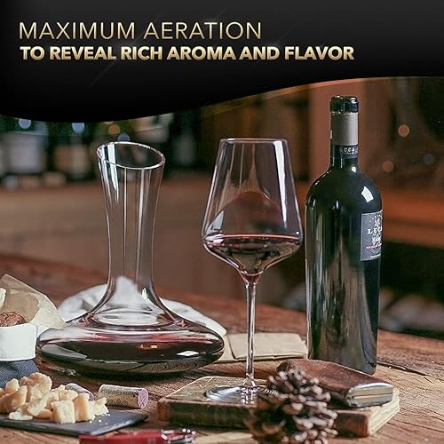 Miniatura 2 de Le Chateau jarra de vino - 100  vidrio de cristal soplado sin plomo jarra de vino tinto regalos vitivinícolas accesorios vitivinícolas Transparente