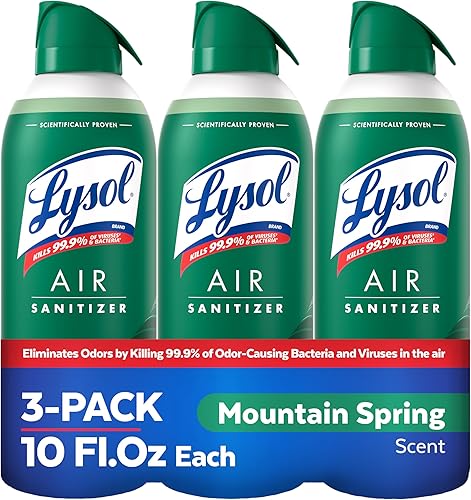 Miniatura 7 de Lysol Spray desinfectante de aire con eliminador de olores bacterianos para el hogar y la oficina, aerosol de aire desinfectante, alternativa a