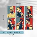Good Hope Football Posters Set Of 6, Unframed Ronaldinho, Neymar, Zlatan Ibrahmovic, Zidane, Sergio Ramos, Hazard For wall decoration home Bedroom living Room Paintings Hostel Boys Ideal Gift for Soccer Fans , Size12 x 18 inch Unframed) gallery image