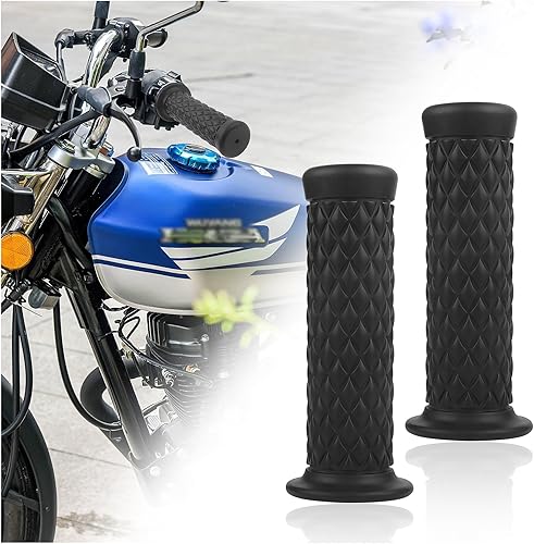 Miniatura 1 de 2 empuñaduras de motocicleta, agarres de goma antideslizantes para manillar de motocicleta con elegante diseño retro, agarres universales para