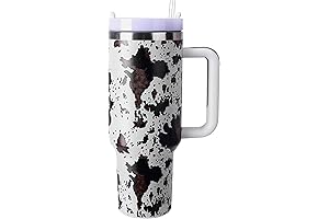 40oz Brown Cow Print Tumbler - Perfect companion for coffee, beverages, and adventures