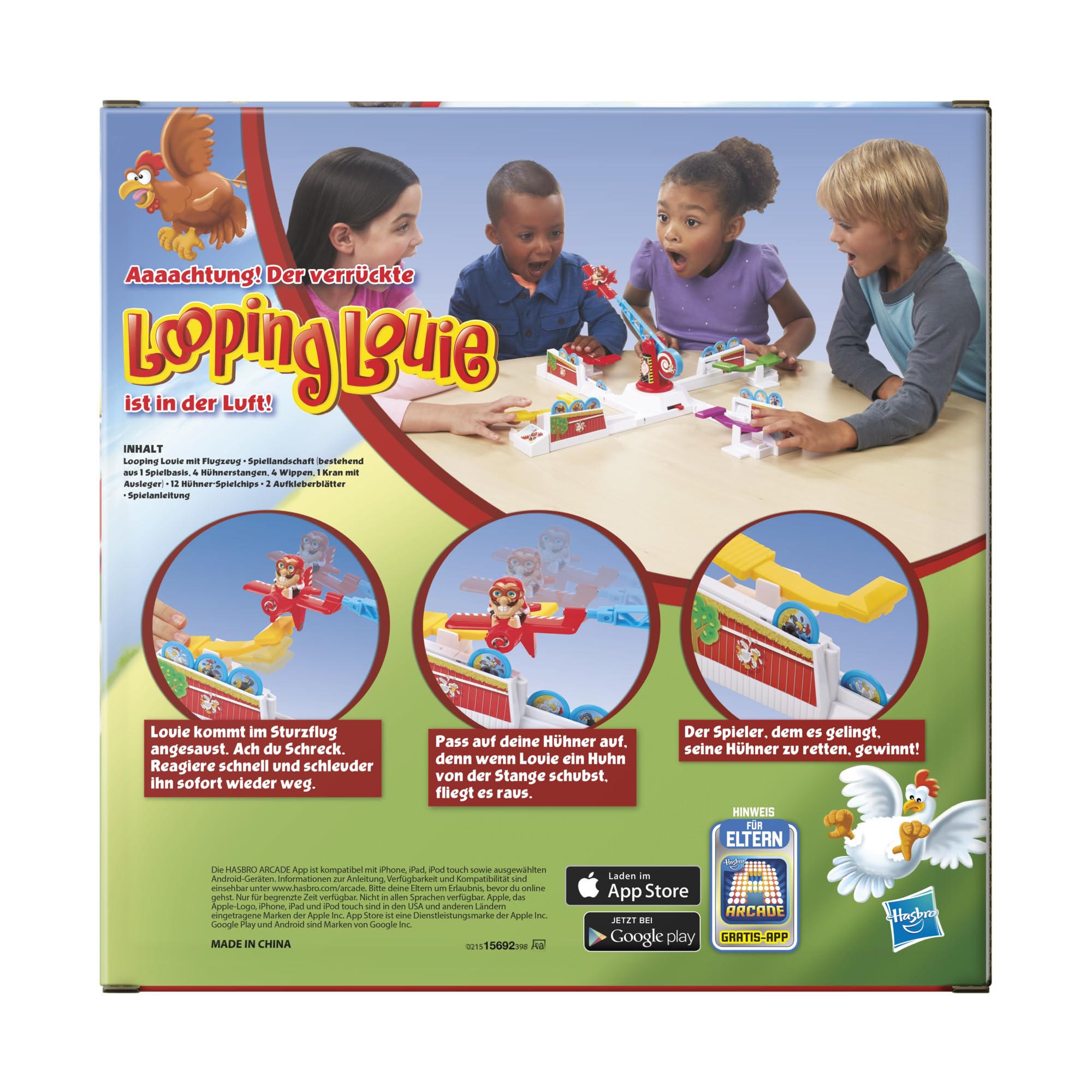 Hasbro Looping Louie 15692398 Jeu de fête 3D Amusant pour Anniversaire d'enfant, Jeu de société et de Famille, pour Enfants et Adultes, 2 à 4 Joueurs, à partir de 4 Ans