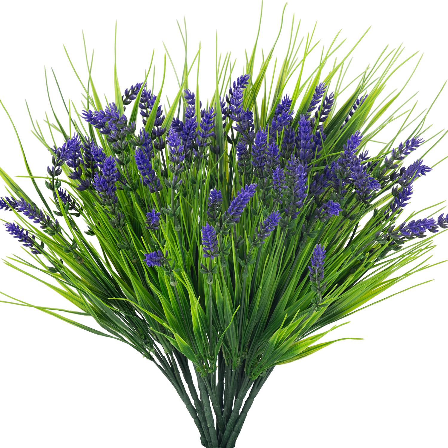 Moulyan Outdoor Artificial Boxwood UV Resistant Fake Stems Plants, Faux Plastic Greenery for Indoor Outside Hanging Plants Garden Porch Window Box 6 Bundles