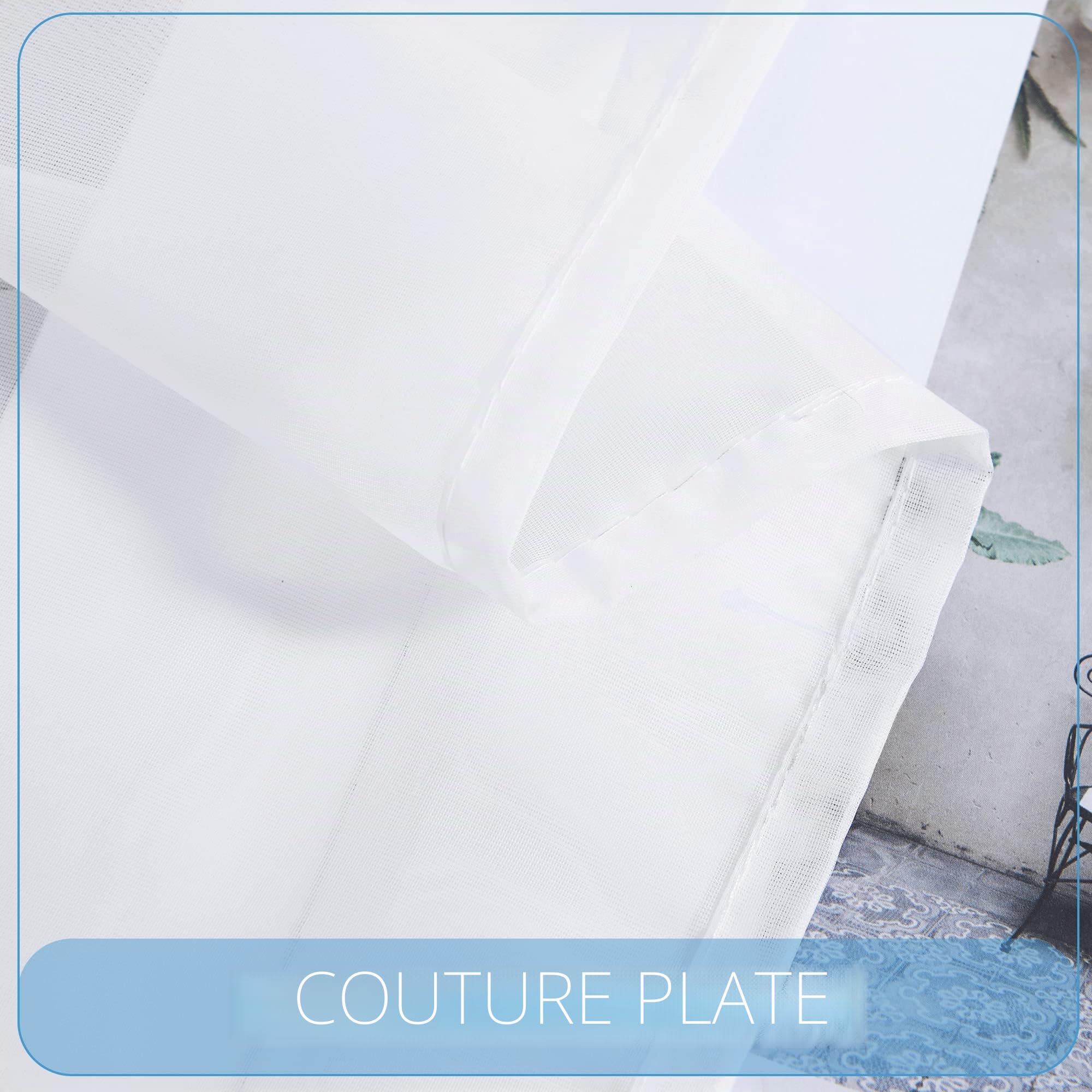 PONY DANCE Rideaux d'Extérieur - Blanc Rideau Voilage avec Pattes, Draperies Imperméable Décoration de Patio Jardin Terrasse Maison, L 137 x H 213 cm, 2 Panneaux