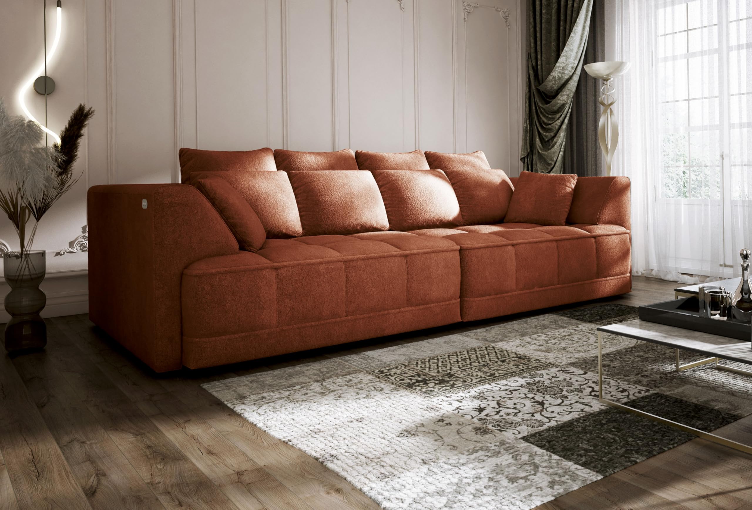 Big Sofa Tiga XXL, Schlafsofa, Couch, Schlafcouch mit Schlaffunktion 302 cm Breit (Aphrodite 9)