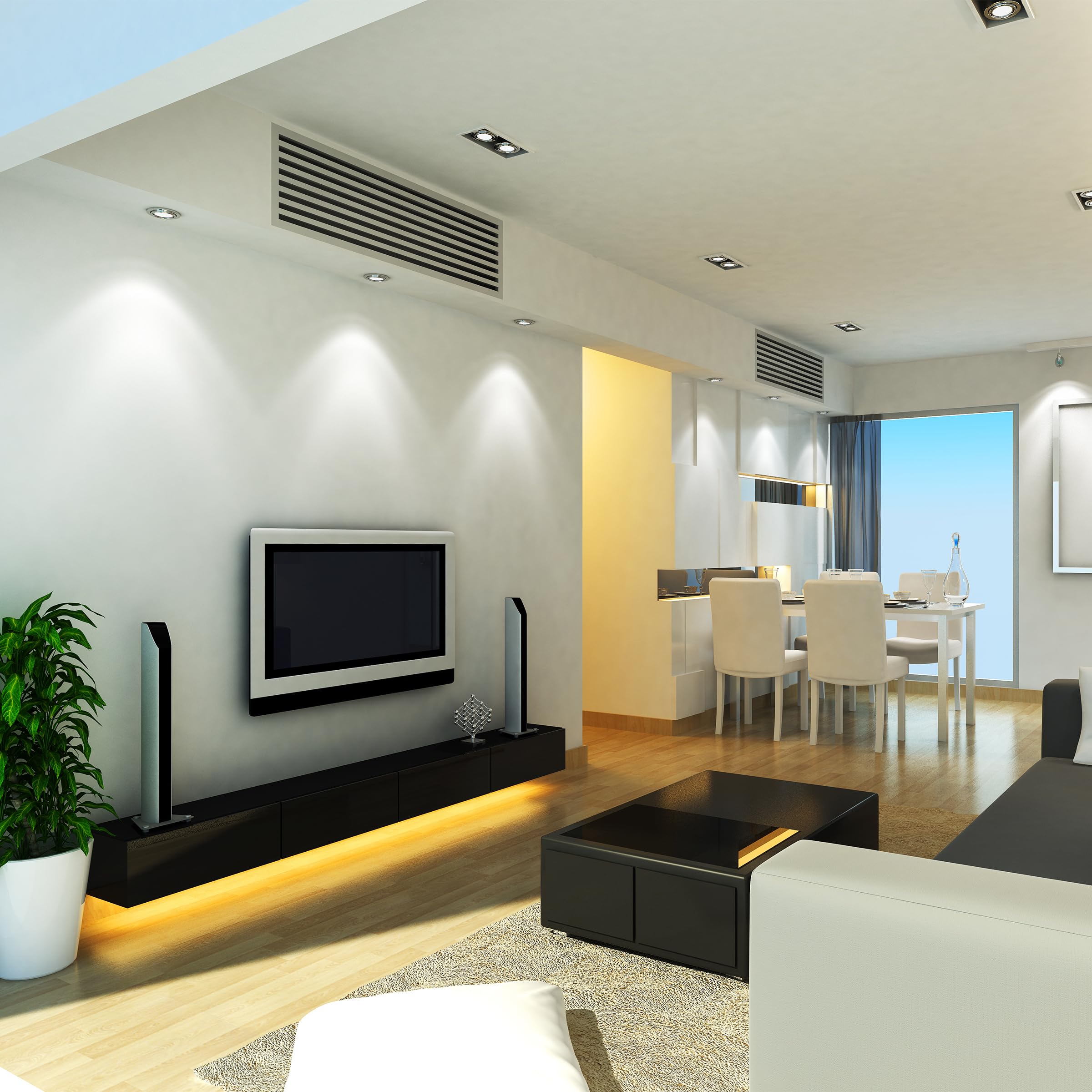 Feit Electric 2 bombillas LED PAR20, equivalente a 50 W, regulable, color a elegir, 6 vías, casquillo central E26, 90 CRI, 450 lúmenes, foco de humedad nominal, 22 años, PAR20DM/6WYCA/2