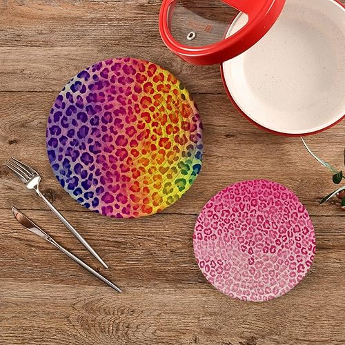 Miniatura 186 de Trivets for Hot Dishes Pots and Pans 2 PC Pot Holders Heat Resistant Cotton Round Potholders for Kitchen Countertop Decorative Autumn Maple Leaves