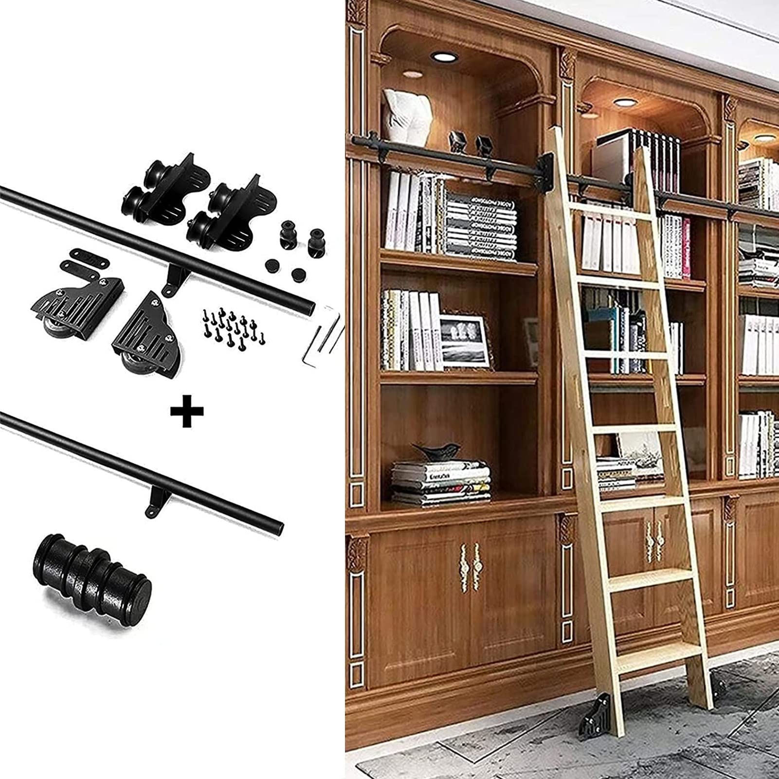Kit matériel pour échelle coulissante de bibliothèque de 1 m à 6 m, rail de porte de grange