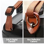 Padwa Lifestyle Camera Strap - 2" Wide Double Layer Cowhide Head Cotton Strap,Vintage Jacquard Embroidery Universal Neck & Shoulder Camera Straps for Photographers and All DSLR Cameras (Brown flower)