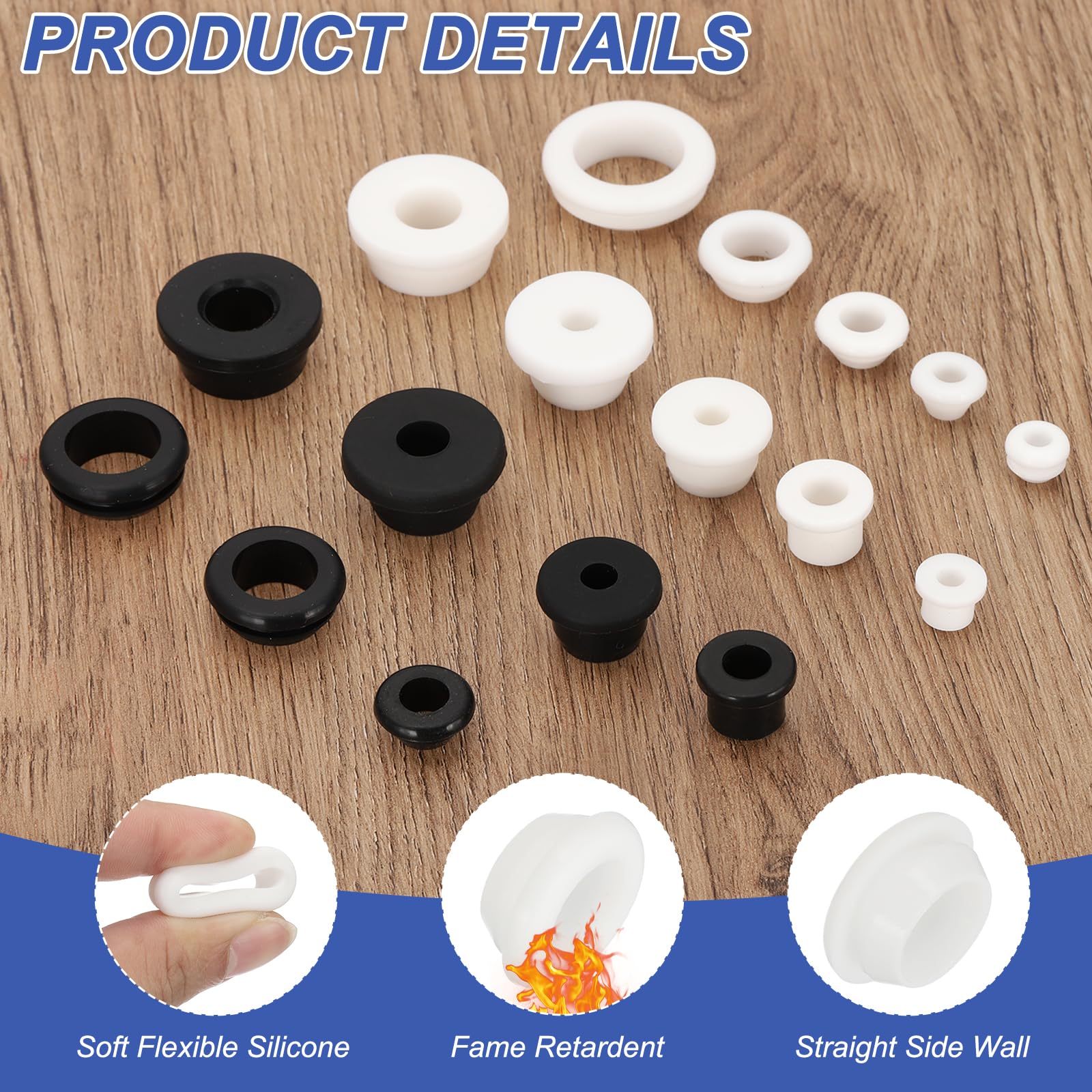 PATIKIL Silicone Rubber Grommets, 22 Pcs 5/8"(16mm) Drill Hole - Image 3