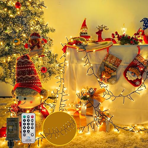 Miniatura 10 de 240 luces LED inteligentes de Navidad que cambian de color controladas por aplicación, cadena de luces RGB parpadeantes impermeables de 95 pies,