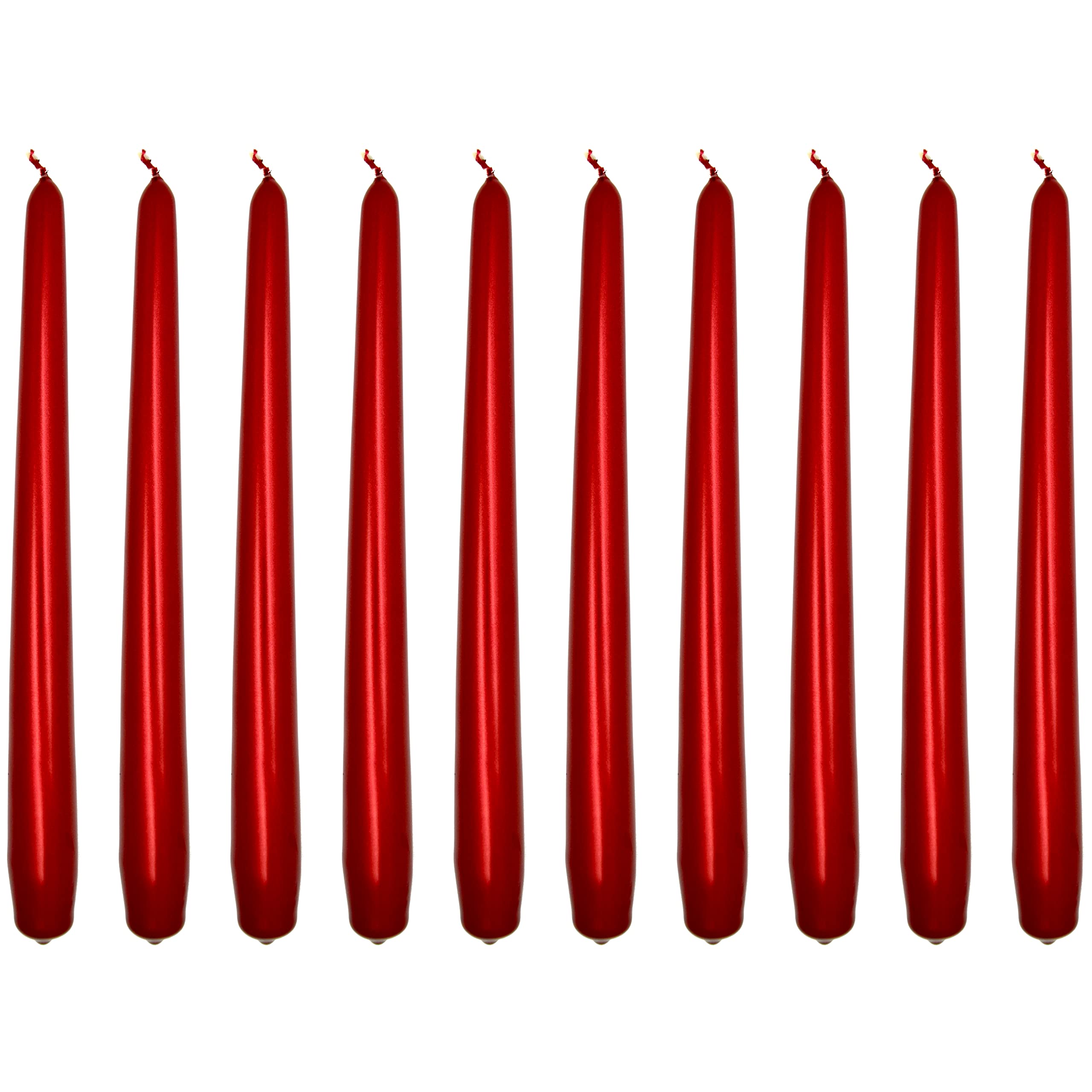 SolaDirect Tapered Dinner CandlesPack Of 10UnscentedLong Burning Time24 Cm / 19.45" (RedMetallic) from B&Q