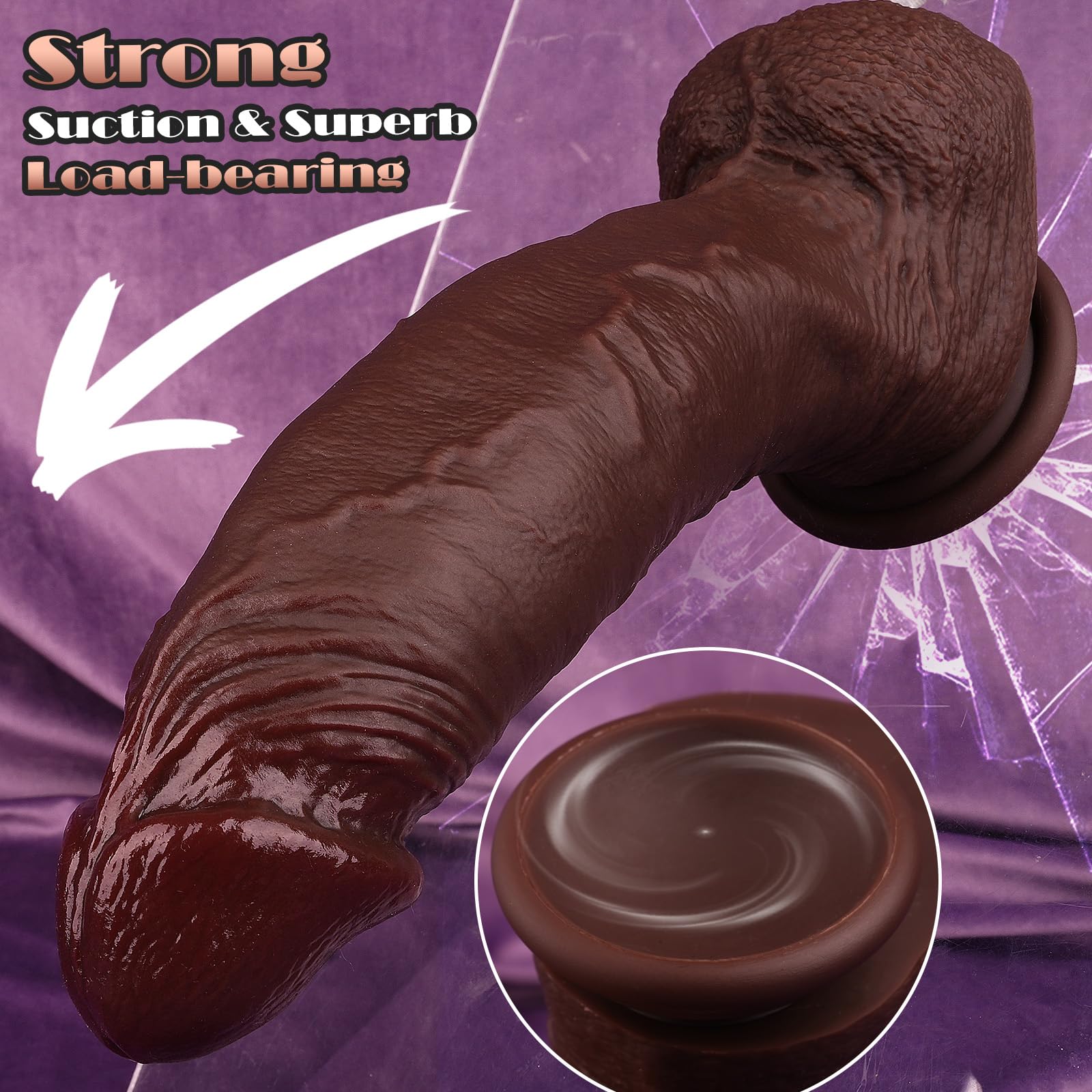 23CM Dildo realistico grande nero, dildo realistico simile alla pelle con ventosa per mani libere, pene finto realistico in silicone, dildo anale, sex toy per donne, uomini e gay