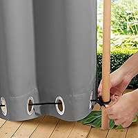 Vista 24 de NICETOWN - 2 paneles de cortinas para exteriores impermeables extra largas de 108 pulgadas para patio, a prueba de viento, ojales en la parte