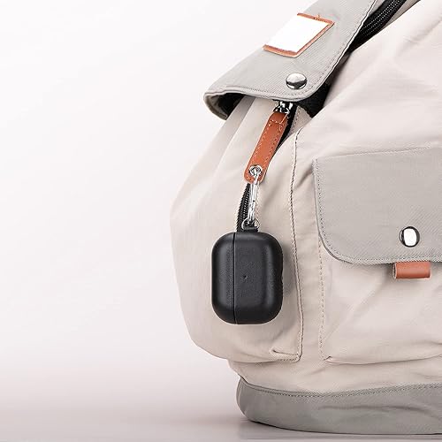 Miniatura 6 de Lopie Funda de piel hecha a mano para AirPods Pro con llavero, totalmente envuelta con funda de cuero de grano completo, funda portátil a prueba de