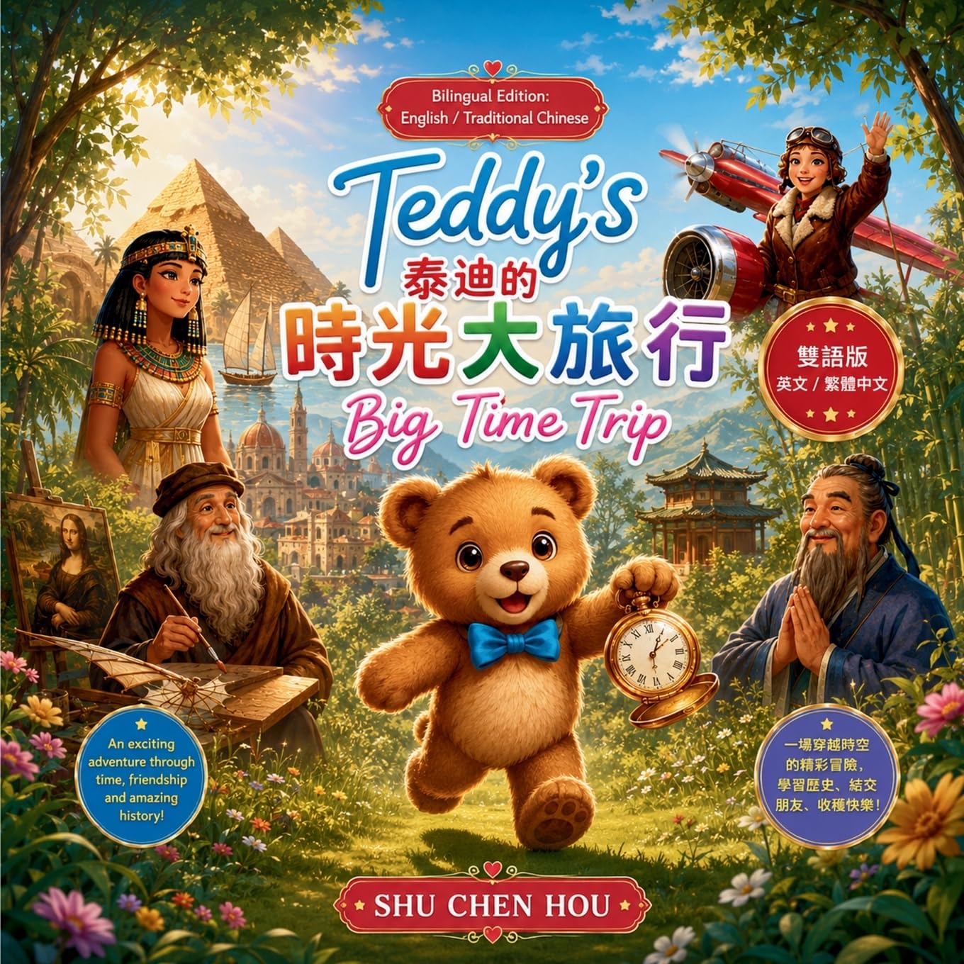 Teddy's Big Time Trip 泰迪的時光大旅行: English & Traditional Chinese Bilingual Picture Book: A Time-Travel Adventure Through History, Friendship, Curiosity, ... Heartwarming Storybook Universe 雙語暖心童話小宇宙)