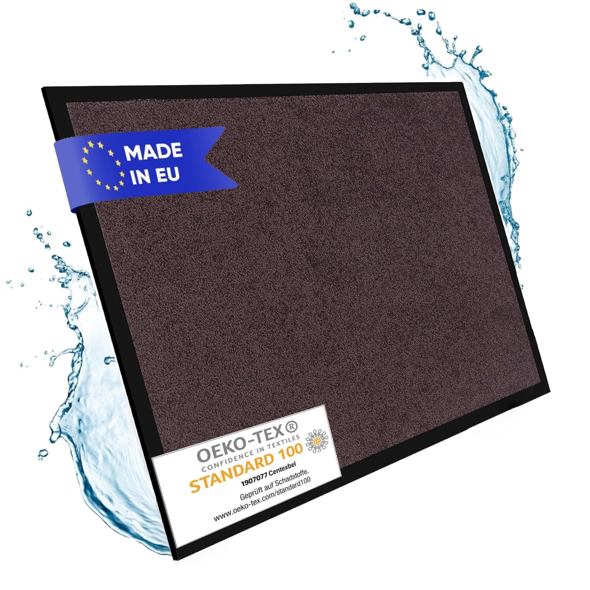 Entrando Felpudo para pasillo o como alfombra de entrada, para interior y exterior, lavable, antideslizante, fina, color marrón, 90 x 120 cm