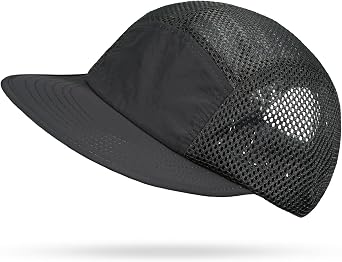 Croogo Breathable Mesh 5 Panel Running Hat Wide Brim Quick Dry Baseball Cap | Nylon Fabric,Sun Protection,Flat Brim,Cooling&Lightweight,Carry-On,Solid Color,Adjustable,Foldable,Sport Fashion,Outdoor Gear