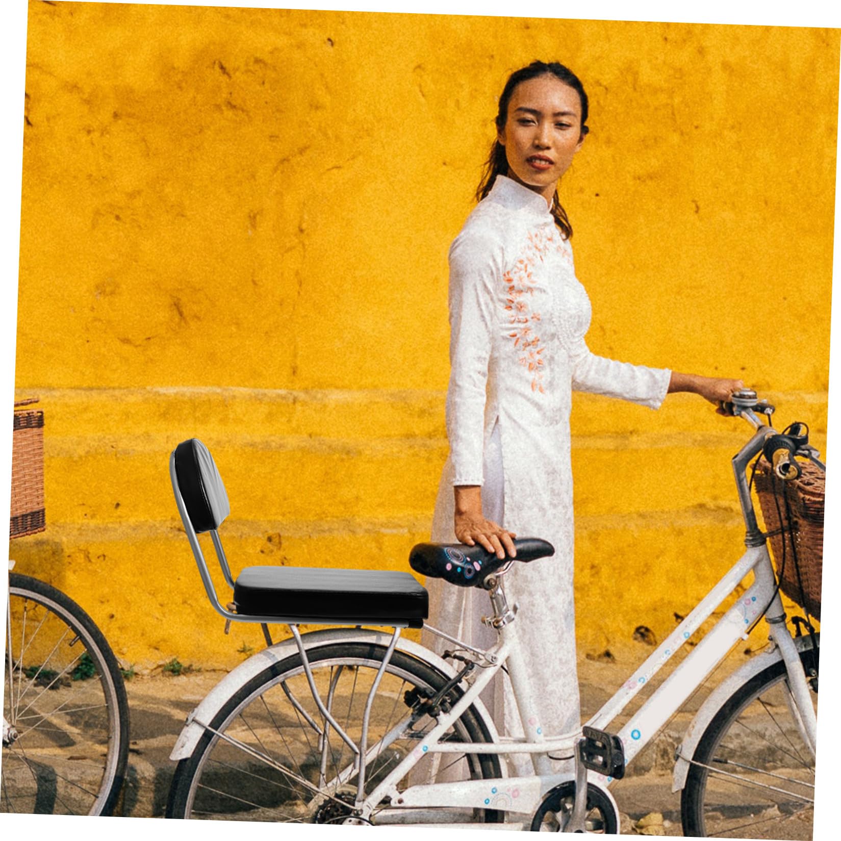 Siège Arrière De Vélo Dossier Souple en Mousse Et Acier Épaissi, Coussin Confortable pour Siège Stable, Adapté Vélo Électrique Et Usage Citadin, Accessoire Robuste