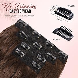Hair Extensions Clip ins - 14 Inch Wavy Synthetic Clip in Hair Extensions For Women And Girls (Color: Light Brown Mix Chocolate Brown)