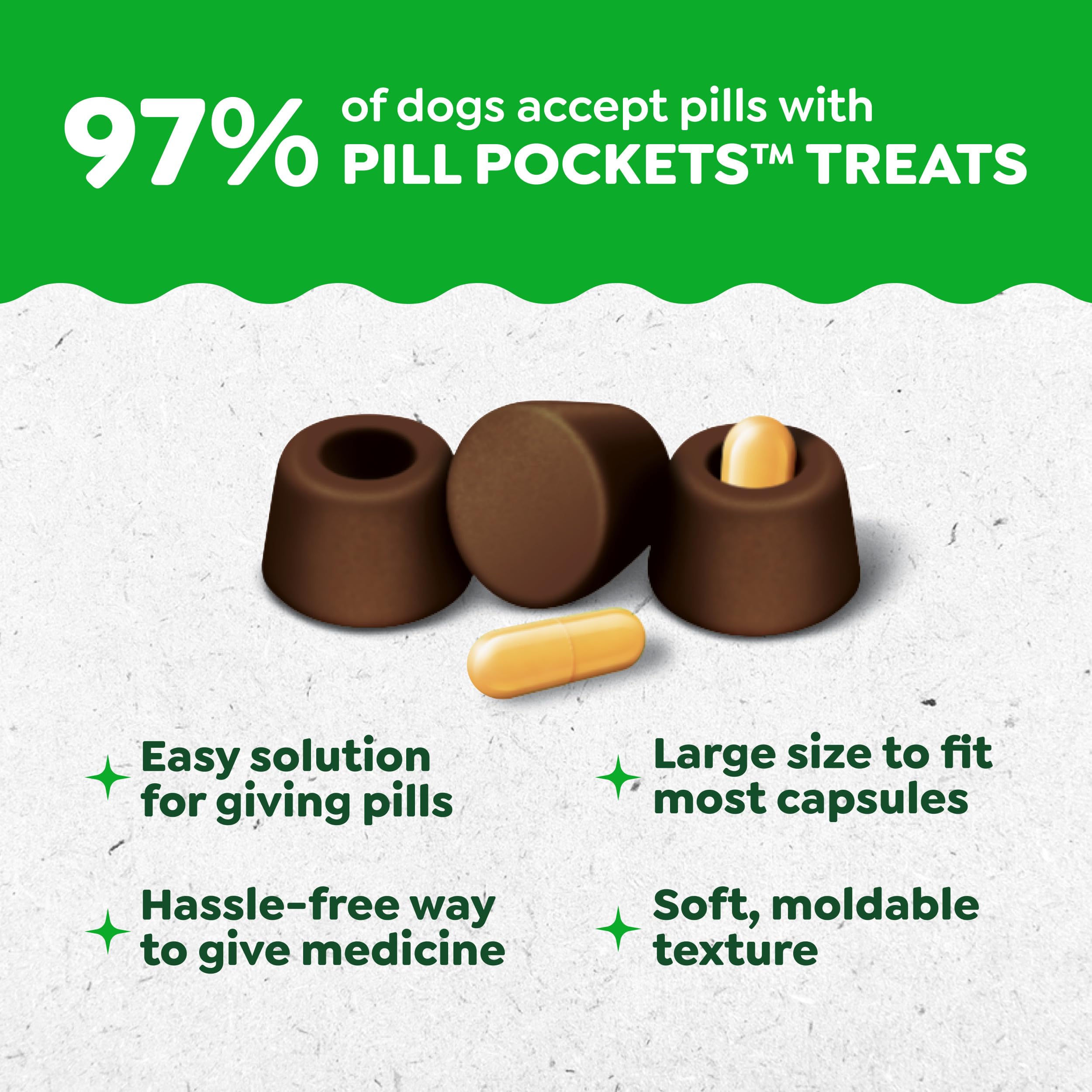Greenies Pillentaschen für Hunde, Kapselgröße, natürlich, weich, Hickory-Rauchgeschmack, 224 ml, 30 Stück