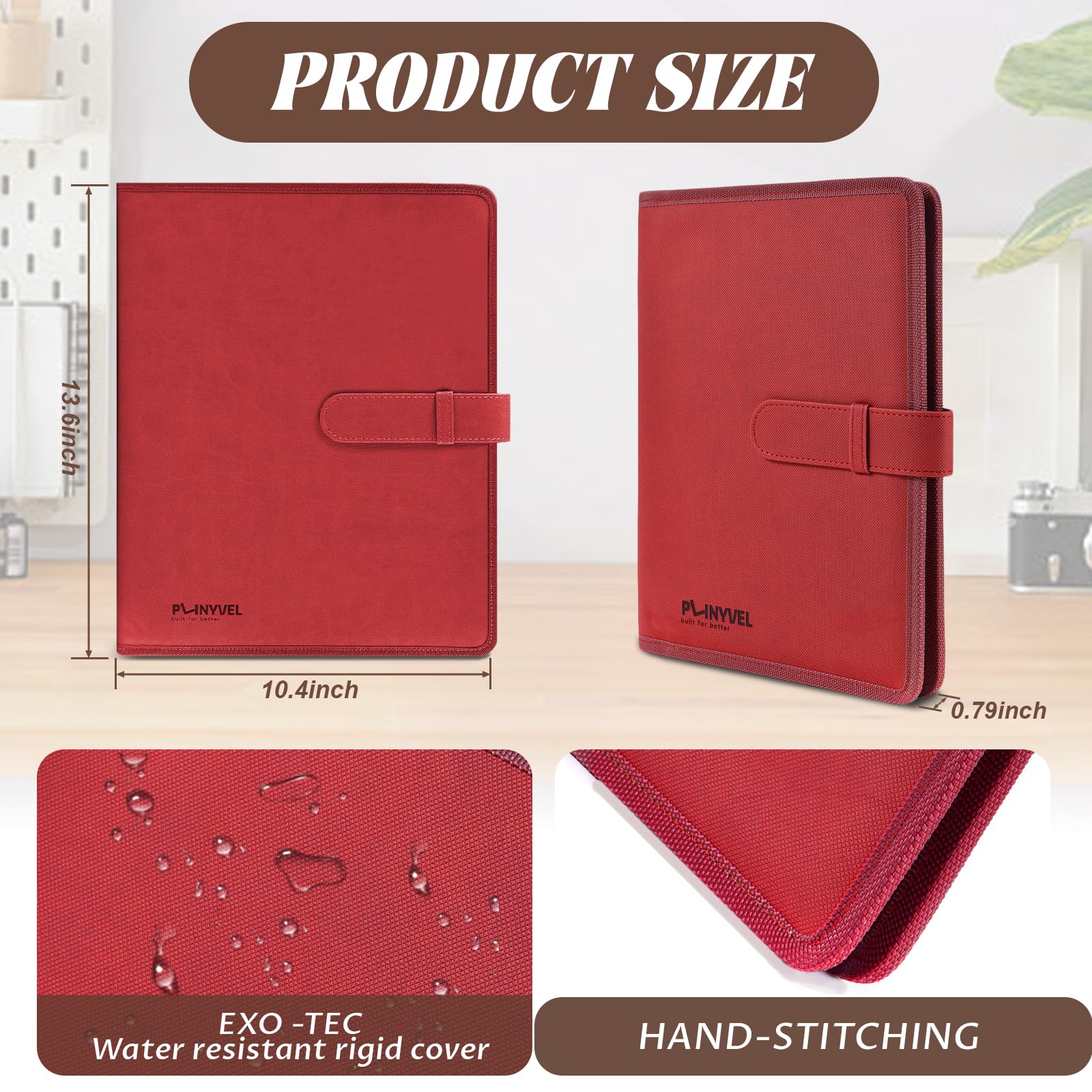 Skizzenbuch-Einband, Leder, 14 x 21 cm, Rot