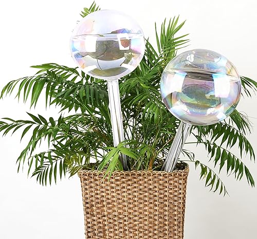 KintKita Globos de riego de plantas de vidrio transparente, sistema de goteo automático, globos de agua para plantas, globos de riego de vidrio para