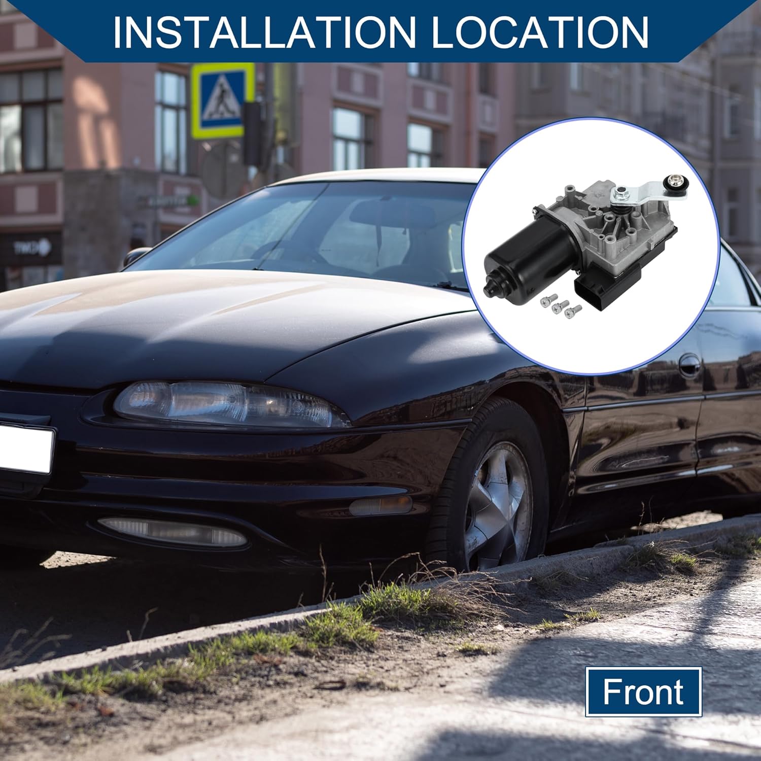 No.12463070/12487617 Windshield Wiper Motor for Buick Lesabre 2000-2005 for Cadillac Deville 2000-2005 / Front Wiper Motor / 8 Pin Replacement / 1Pcs