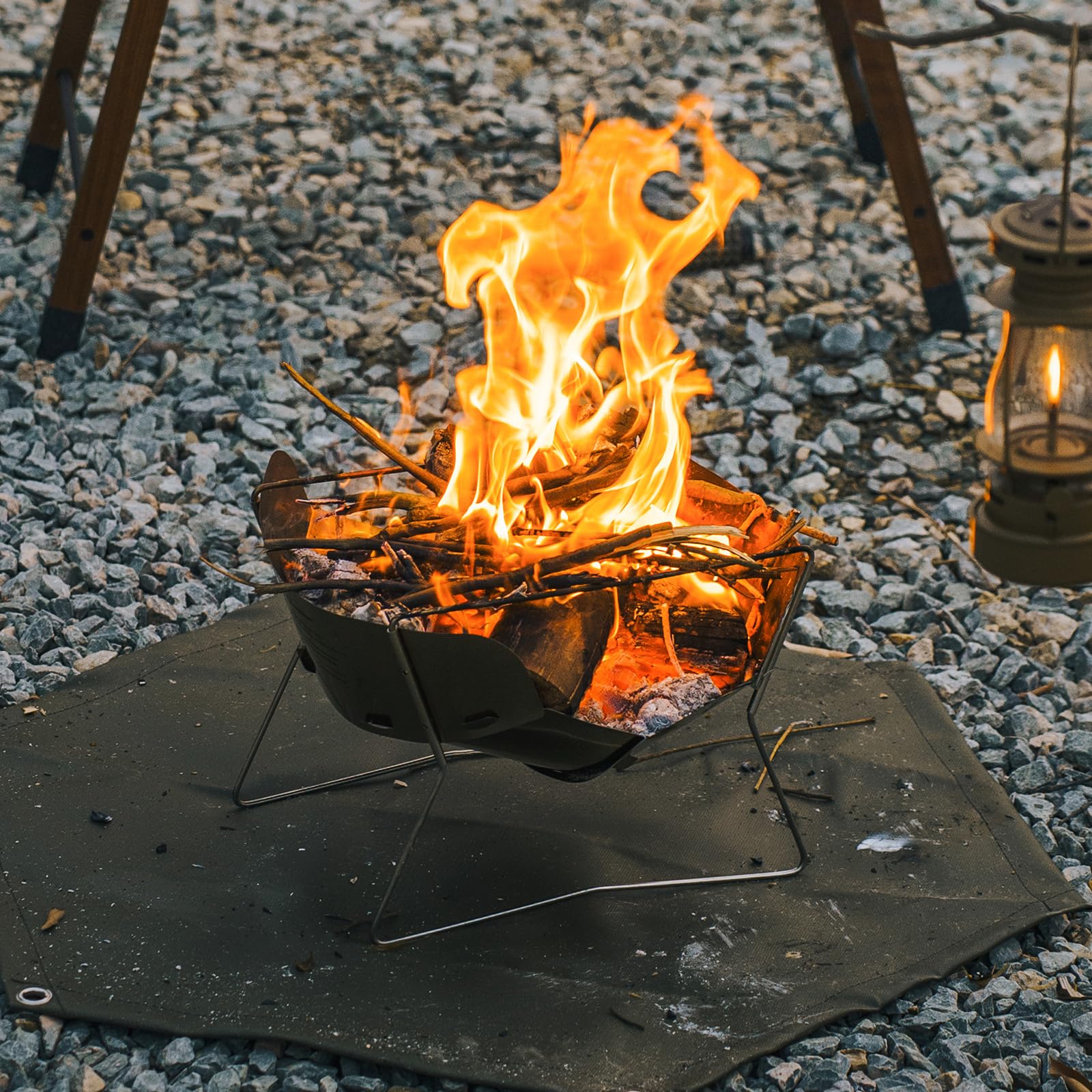 Thous Winds Braciere da esterno, 30,5 cm, portatile, da campeggio, in acciaio inox, per barbecue, bushcraft, zaino in spalla, con custodia